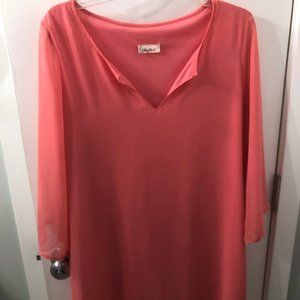 Honey Punch Peach Coral Pink Tunic Dress